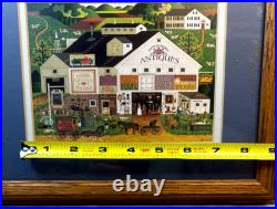Peppercricket Farms Folk Art Painting Framed Rural Americana Scene