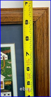 Peppercricket Farms Folk Art Painting Framed Rural Americana Scene