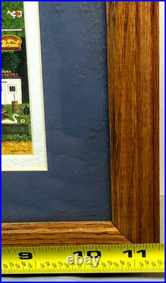 Peppercricket Farms Folk Art Painting Framed Rural Americana Scene