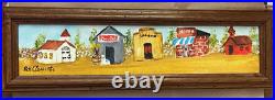 Peti Clements 1992 Folk Art Painting Quiet on the Homefront Signed and Framed