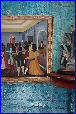 Phanel Toussaint The Dance Oil Haiti Curio Unusual Art South American Folk Art