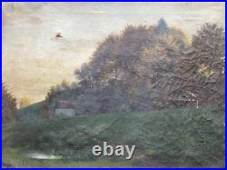 Philipp Graf 1874 Oil Painting Antique Band at the Edge of Forest to Restore