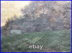 Philipp Graf 1874 Oil Painting Antique Band at the Edge of Forest to Restore