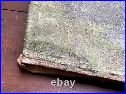 Philipp Graf 1874 Oil Painting Antique Band at the Edge of Forest to Restore