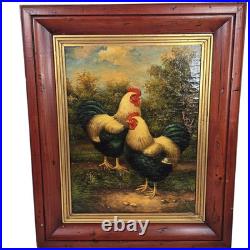 Pierre Deux French Country framed oil painting Hen and Rooster