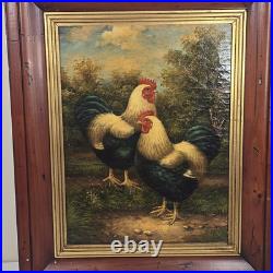 Pierre Deux French Country framed oil painting Hen and Rooster