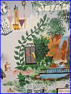 Primative or Folk Art Original Painting Molbak's Christmas Garden Center