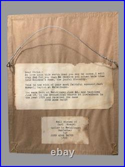 Primitive Antique Country Folk Art Pennsylvania Dutch Watercolor Fraktur Ptg