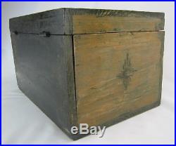 Primitive Folk Art Mid 19th Century Hand-Painted Document Storage Box or Chest
