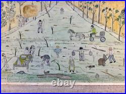 Primitive Naive Amish painting by George Kraus titled Ready for the Market