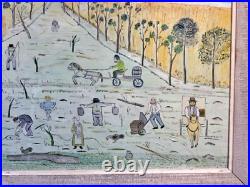 Primitive Naive Amish painting by George Kraus titled Ready for the Market