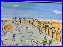 Primitive Naive Amish painting by George Kraus titled Ready for the Market