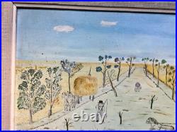 Primitive Naive Amish painting by George Kraus titled Ready for the Market