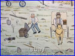 Primitive Naive Amish painting by George Kraus titled Ready for the Market