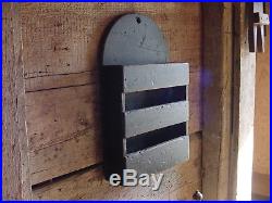 Primitive Shaker Triple Wall Box or Candle Box in Old Black Paint Folk Art