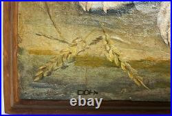 Puppy Resting on the Cut Wheat Memento Mori Scythe Vanitas A. GATA 1304AG
