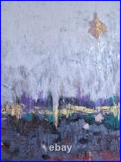 Purple gold acrylic abstract The Big Day #001 Limited 1/1 Series of 7 signed