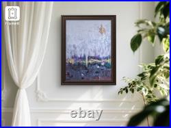 Purple gold acrylic abstract The Big Day #001 Limited 1/1 Series of 7 signed