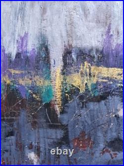Purple gold acrylic abstract The Big Day #001 Limited 1/1 Series of 7 signed