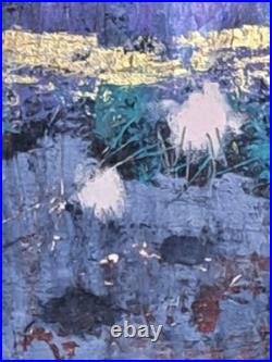 Purple gold acrylic abstract The Big Day #001 Limited 1/1 Series of 7 signed