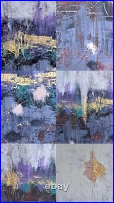 Purple gold acrylic abstract The Big Day #001 Limited 1/1 Series of 7 signed