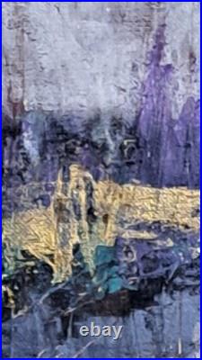 Purple gold acrylic abstract The Big Day #001 Limited 1/1 Series of 7 signed