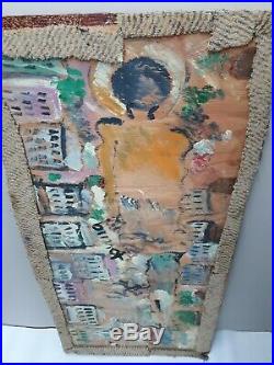 Purvis Young Angel protecting the city, Original Signed Folk Art Outsider Art