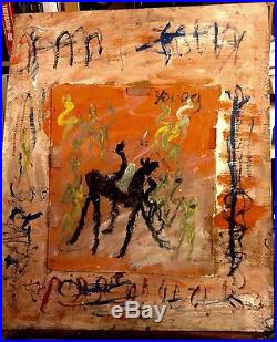 Purvis Young Horses Original 3d Wood Piece Original Art Black outsider folk art