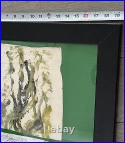 Purvis Young Original Abstract Saints Painting + One Print Framed, Green