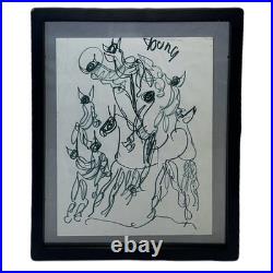 Purvis Young Original Signed and Dated Mixed Media Artwork