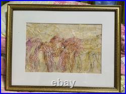 Purvis Young Wild Horses Signed Mixed Media Original