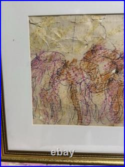 Purvis Young Wild Horses Signed Mixed Media Original