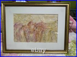 Purvis Young Wild Horses Signed Mixed Media Original
