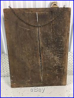 RARE 1890's Barber Shop Pole Wood Hand Carved Painted Trade Sign Folk Art
