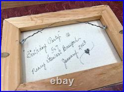 RARE Vintage Original Nancy Stewart Bassford Birthday Party Folk Art Painting