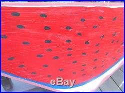 REDUCED! Mose Tolliver African-Am Folk Art BIG WATERMELON Painting Triangle, 1989