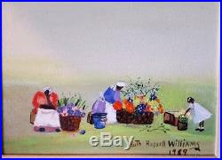RUTH RUSSELL WILLIAMS ORIGINAL Painting AFRICAN AMERICAN FOLK ART FLOWER SELLERS