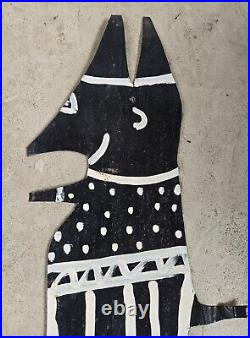 R. A. Miller Folk Art Painting Black Devil Metal Cut Out Signed