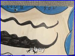 R. A. Miller Folk Art Snake Alligator Monster Lord Love You Marker on Wood Panel R. A. Miller Folk Art Snake Alligator Monster Lord Love You Marker on Wood Panel