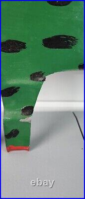 R A Miller Green Alligator Painting on Metal Cut Out Outsider Art Folk Art 41