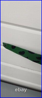 R A Miller Green Alligator Painting on Metal Cut Out Outsider Art Folk Art 41