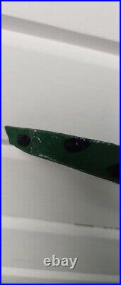 R A Miller Green Alligator Painting on Metal Cut Out Outsider Art Folk Art 41