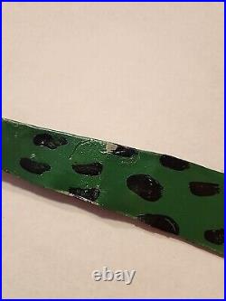 R A Miller Green Alligator Painting on Metal Cut Out Outsider Art Folk Art 41