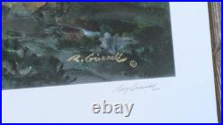 R. Grinnell Trappers Around the Campfire Cutting Up a Critter Oil Painting 1933