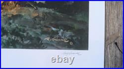 R. Grinnell Trappers Around the Campfire Cutting Up a Critter Oil Painting 1933