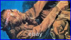 R. Grinnell Trappers Around the Campfire Cutting Up a Critter Oil Painting 1933