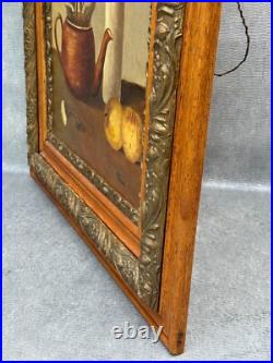 R. H. Zimels Signed Vintage Antique Oil Painting Still Life Folk Art Naive 20th C