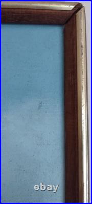 R. Iyuins Original Oil on Canvas Primitive Folk Art Farm Scene 21.5 X 25.5