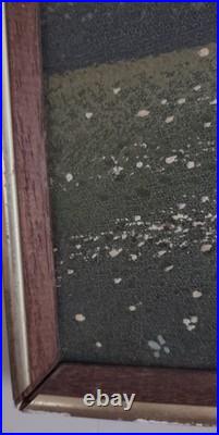 R. Iyuins Original Oil on Canvas Primitive Folk Art Farm Scene 21.5 X 25.5