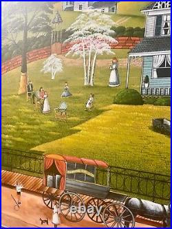 R. Smith Folk Art Serigraph Painting 32x28